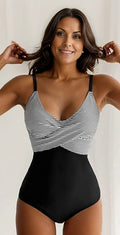 Striped Swimsuit With Adjustable Straps