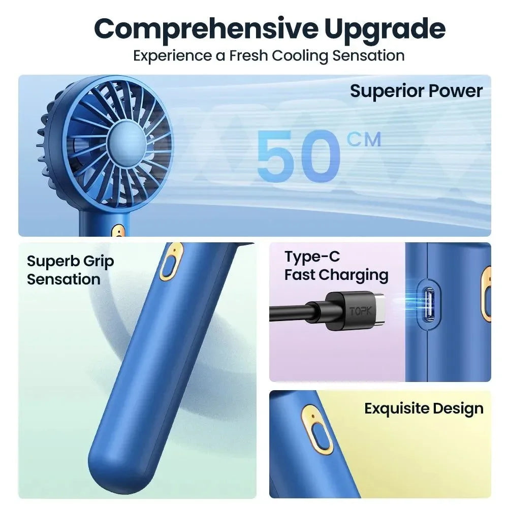 1800mAh Three-Speed USB Handheld Fan