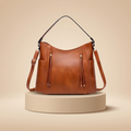 Vintage Women's Leather Handbag | Retro Shoulder Tote Bag
