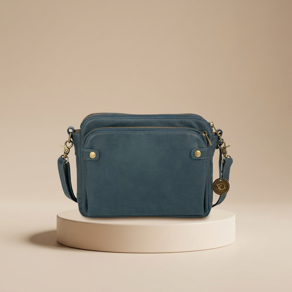 Women's Leather Crossbody Bag 3-Layer Shoulder Clutch Purse Handbag