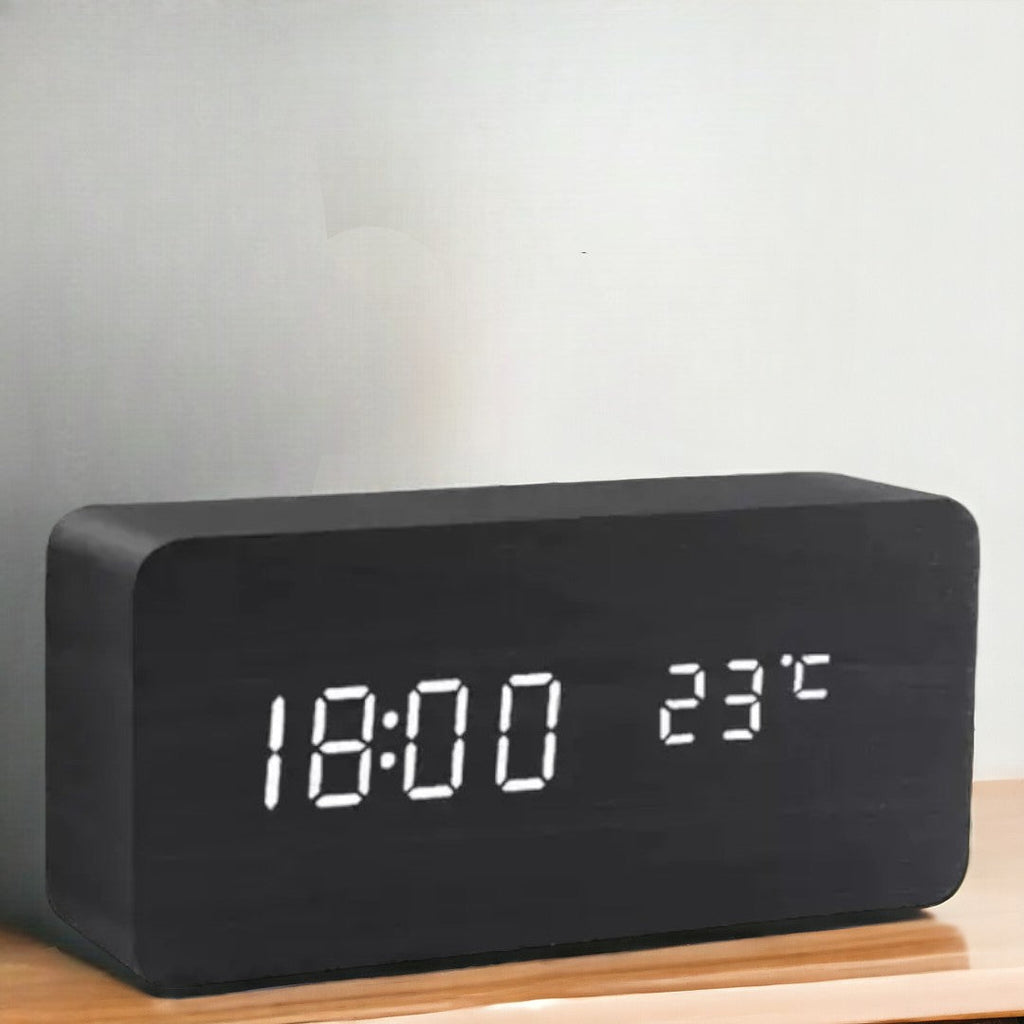 Wooden LED Clock With Voice Control
