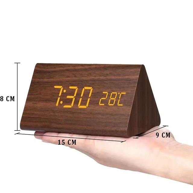 Wooden LED Clock With Voice Control