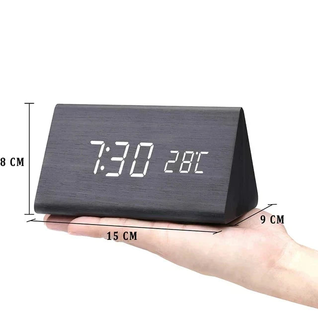 Wooden LED Clock With Voice Control