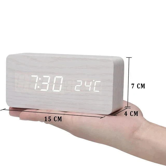 Wooden LED Clock With Voice Control