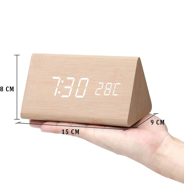 Wooden LED Clock With Voice Control