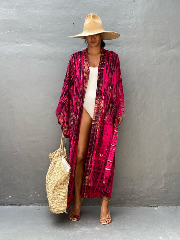 Woven Kimono With Tie Belt